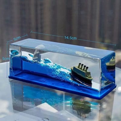 Titanic Pirate Ship Desk Decoration - Cruise Ship Fluid Drift Bottle Model Ornament for Tabletops_img_1